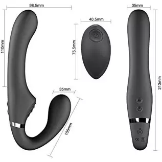 Double-Headed Vibrator with 10 Vibration Modes, Female Clitoris stimulates Adult G-spot Dildo Massager, with Remote Control (Bla Double-Headed Vibrator with 10 Vibration Modes, Female Clitoris stimulates Adult G-spot Dildo Massager, with Remote Control (Bla