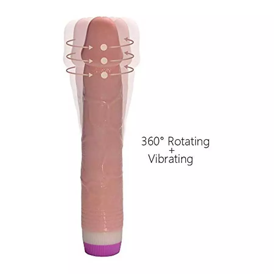 Vibrator Dildos 360 ̊ Rotating G Spot Vagina Stimulation Anal Play Vibrating Realistic Dildo Sex Toys for Women Couple