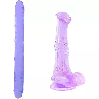 15.4 inch Super Long Double Ended Dildo+ 9 inch Purple Horse Dildo Sex Toys