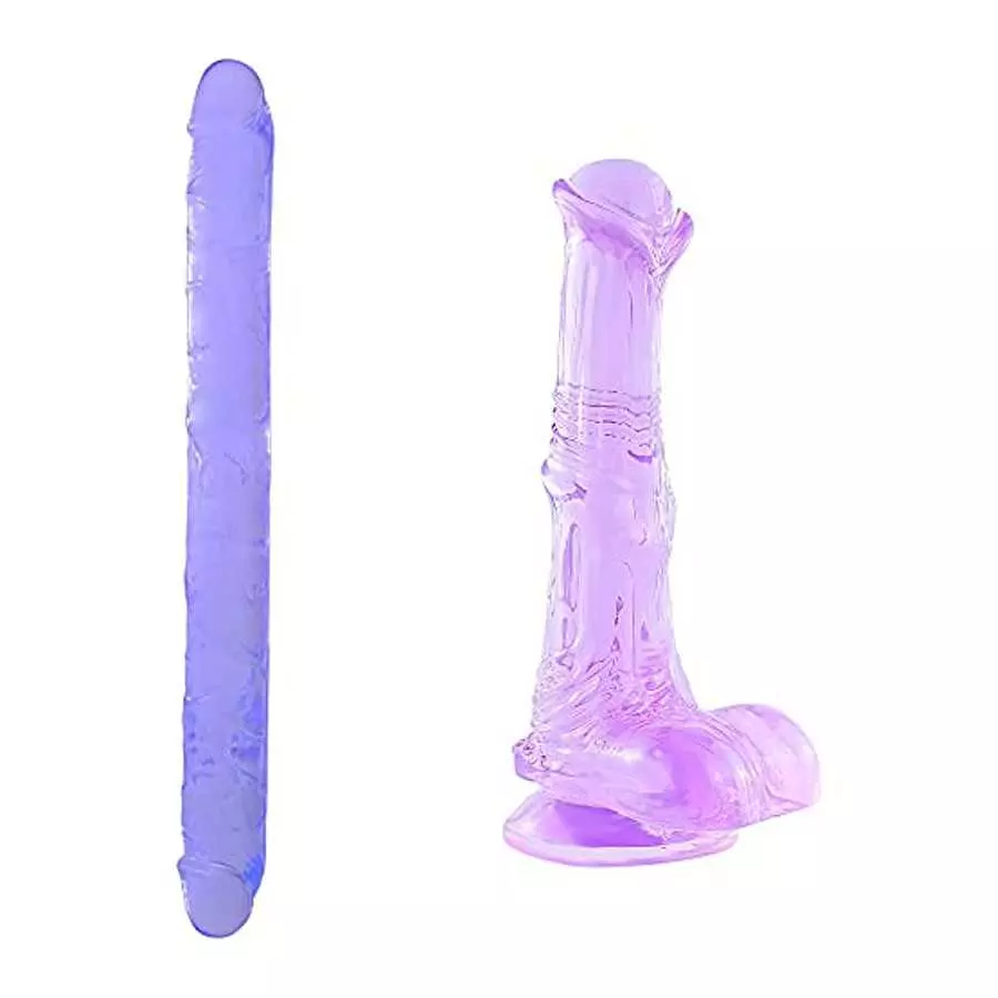 15.4 inch Super Long Double Ended Dildo+ 9 inch Purple Horse Dildo Sex Toys 15.4 inch Super Long Double Ended Dildo+ 9 inch Purple Horse Dildo Sex Toys