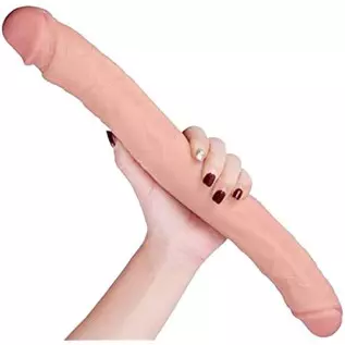 14.96 Inch Double-Ended Dildo & 10 Inch Realistic Dildo with Suction Cup Flexible Double Dong with Curved Shaft for Vaginal G-sp