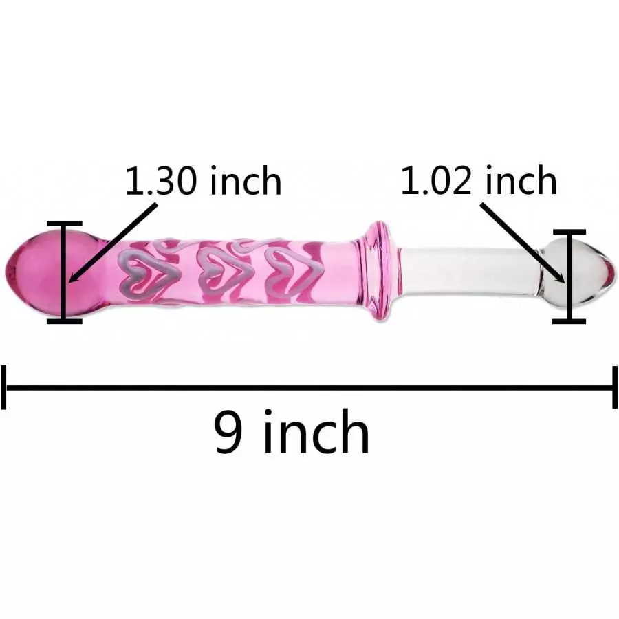 Wowlife Double-Ended Crystal Dildos Glass Pleasure Wand Anal Plug - Pink Style Series (Style B)