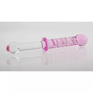 Wowlife Double-Ended Crystal Dildos Glass Pleasure Wand Anal Plug - Pink Style Series (Style B)