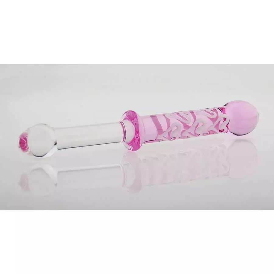 Wowlife Double-Ended Crystal Dildos Glass Pleasure Wand Anal Plug - Pink Style Series (Style B)
