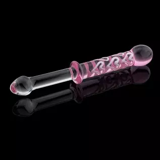 Wowlife Double-Ended Crystal Dildos Glass Pleasure Wand Anal Plug - Pink Style Series (Style B)