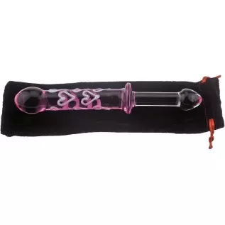 Wowlife Double-Ended Crystal Dildos Glass Pleasure Wand Anal Plug - Pink Style Series (Style B)
