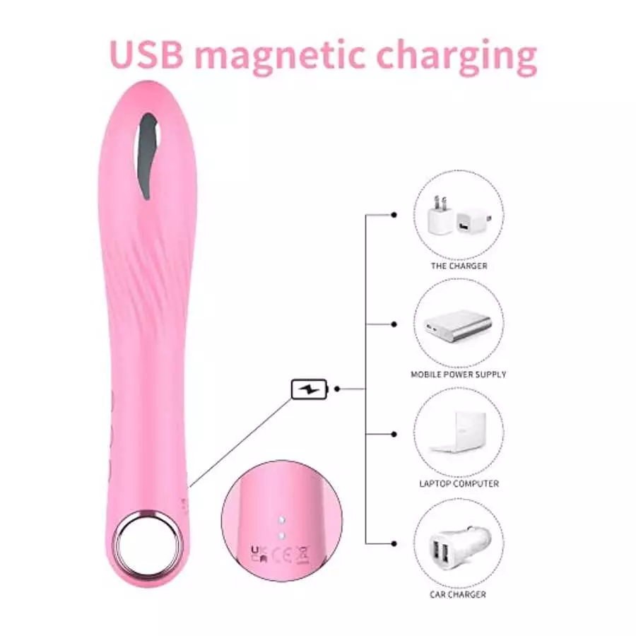 G Spot Silicone Dildo Vibrator with 16 Vibration Patterns and 3 Current Pulse Patterns. Vibrator for Nipple Clitoral Vaginal Sti