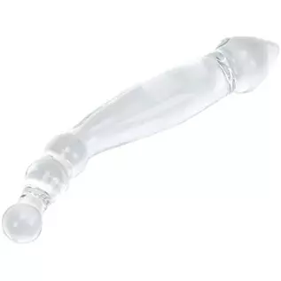 Remeonight 9" Large Glass Dildo Big Crystal Penis Masturbator G-spot Stimulator with Anal Bead Butt Plug