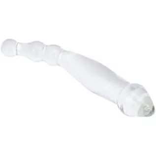 Remeonight 9" Large Glass Dildo Big Crystal Penis Masturbator G-spot Stimulator with Anal Bead Butt Plug