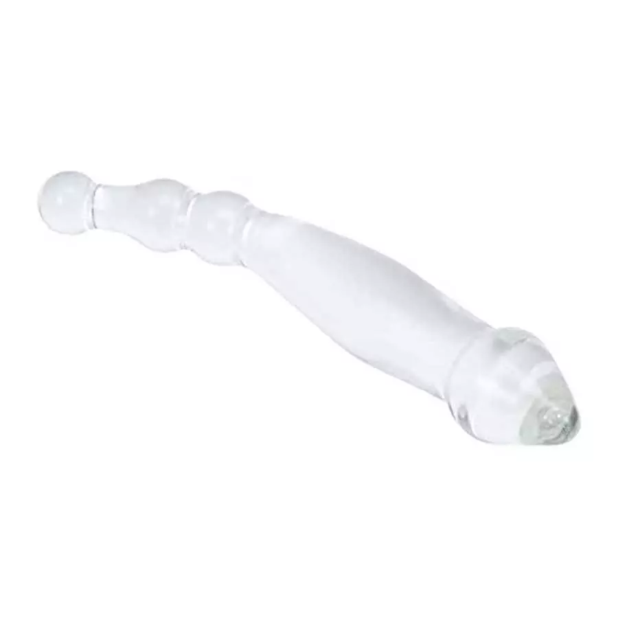 Remeonight 9" Large Glass Dildo Big Crystal Penis Masturbator G-spot Stimulator with Anal Bead Butt Plug