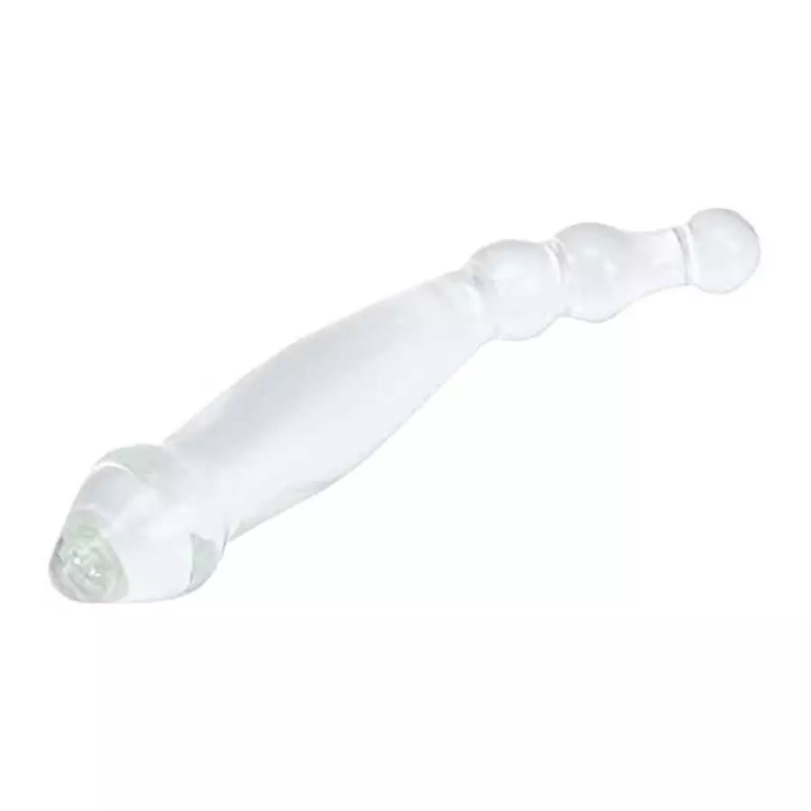 Remeonight 9" Large Glass Dildo Big Crystal Penis Masturbator G-spot Stimulator with Anal Bead Butt Plug