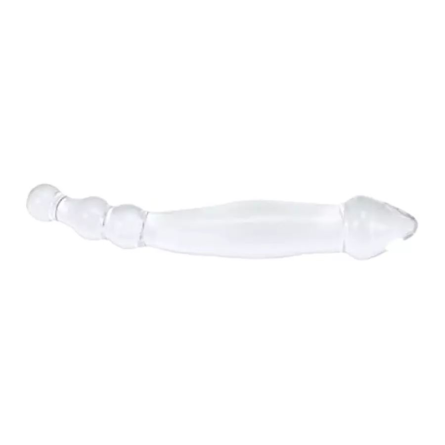 Remeonight 9" Large Glass Dildo Big Crystal Penis Masturbator G-spot Stimulator with Anal Bead Butt Plug
