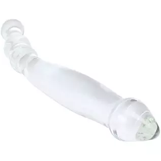 Remeonight 9" Large Glass Dildo Big Crystal Penis Masturbator G-spot Stimulator with Anal Bead Butt Plug