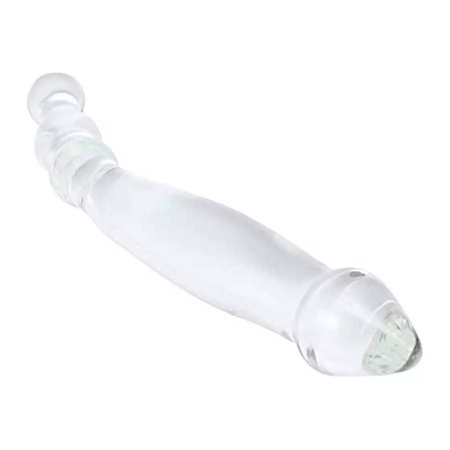 Remeonight 9" Large Glass Dildo Big Crystal Penis Masturbator G-spot Stimulator with Anal Bead Butt Plug