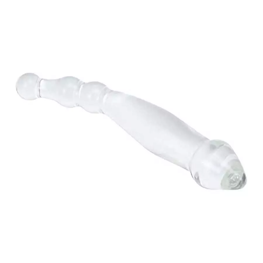 Remeonight 9" Large Glass Dildo Big Crystal Penis Masturbator G-spot Stimulator with Anal Bead Butt Plug
