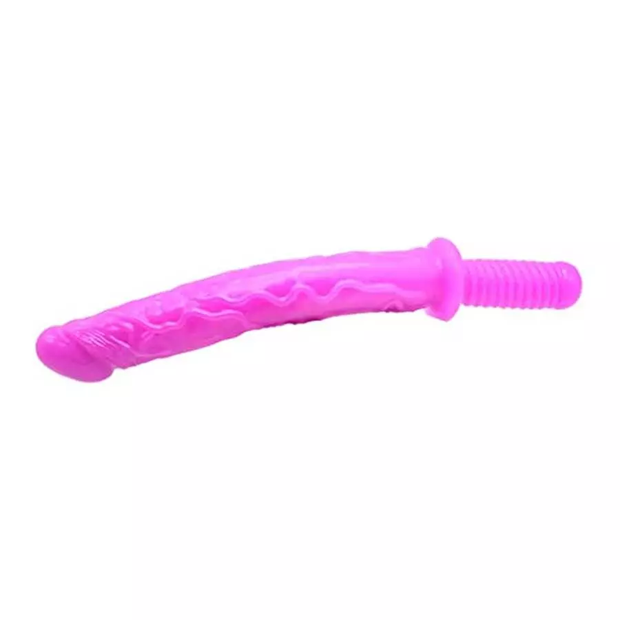 Realistic Dual-Ended Dildo with Handle, 18.5Inch Soft Sex Toys Double-Headed G-Spot Dildos Adult Sex Toy (Purple)