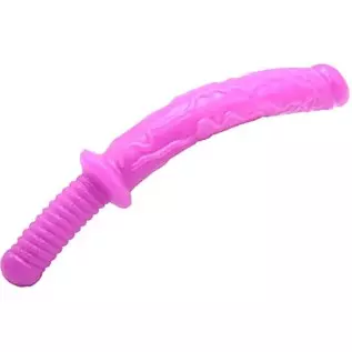 Realistic Dual-Ended Dildo with Handle, 18.5Inch Soft Sex Toys Double-Headed G-Spot Dildos Adult Sex Toy (Purple)