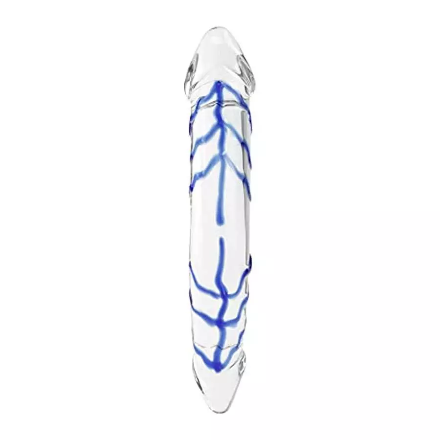 Double Ended Glass Dildo for Anal Vagina for Women,Big Realistic Crystal Penis with Raised Spiral Texture for G-spot Stimulator