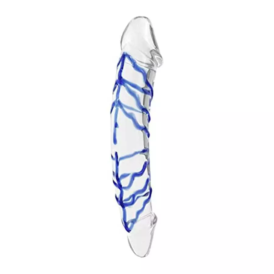 Double Ended Glass Dildo for Anal Vagina for Women,Big Realistic Crystal Penis with Raised Spiral Texture for G-spot Stimulator