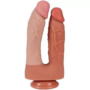 Double-Ended Dildo Silicone Sex Toy, Realistic 8.46" Double Sided Dildos with Strong Suction Cups Flexible Adult Sex Toy for Men
