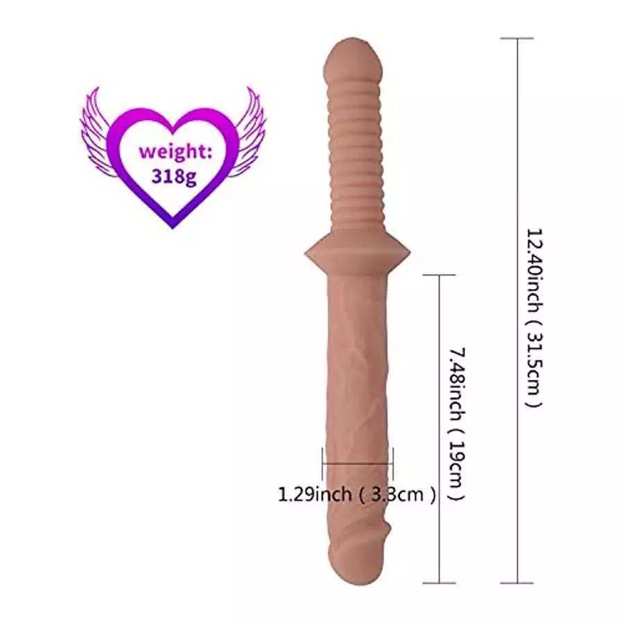 WEMAY 12.4 Inch Realistic Double Header Dildo Extra Long Flexible Bendable Double Sided Dildos, 1 Count