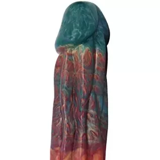 13 inches Long Double End Devil Dildo, Body-Safe Red&Cyan Silicone Double Headed Anal Butt Plug Sex Toy Penetration Dual Dong fo