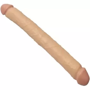 18 Inch Double Sided Dong Ended Realistic Sturdy Dildo - Double Header Ended Penis for Women Lesbian (Flesh)