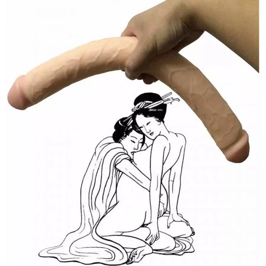 18 Inch Double Sided Dong Ended Realistic Sturdy Dildo - Double Header Ended Penis for Women Lesbian (Flesh)