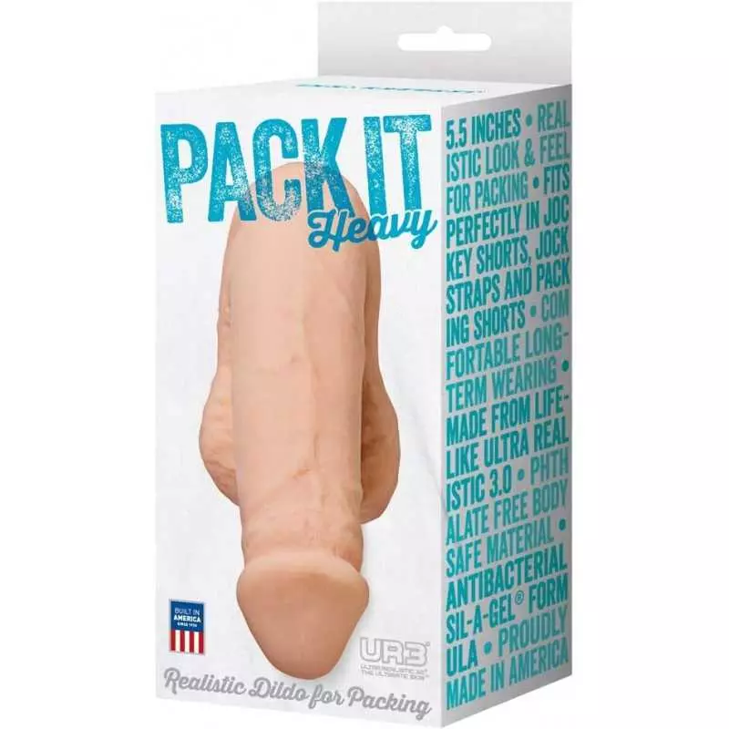 Doc Johnson - Pack It - Prosthetic Flaccid Penis - Realistic Size and Feel - Heavy (200 g)- Caramel