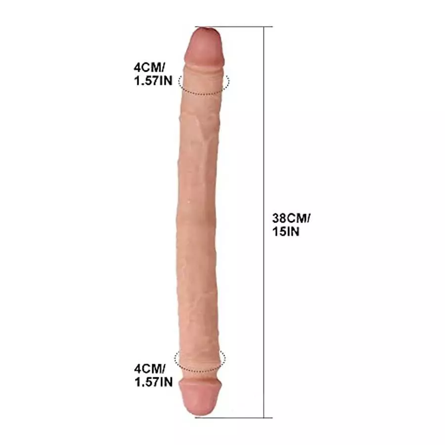 15Inch Double-Sided Realistic Dildo, Lifelike Soft Double Ended Dildos, Dual Headed Anal Dildo Double Header Adult Sex Toy