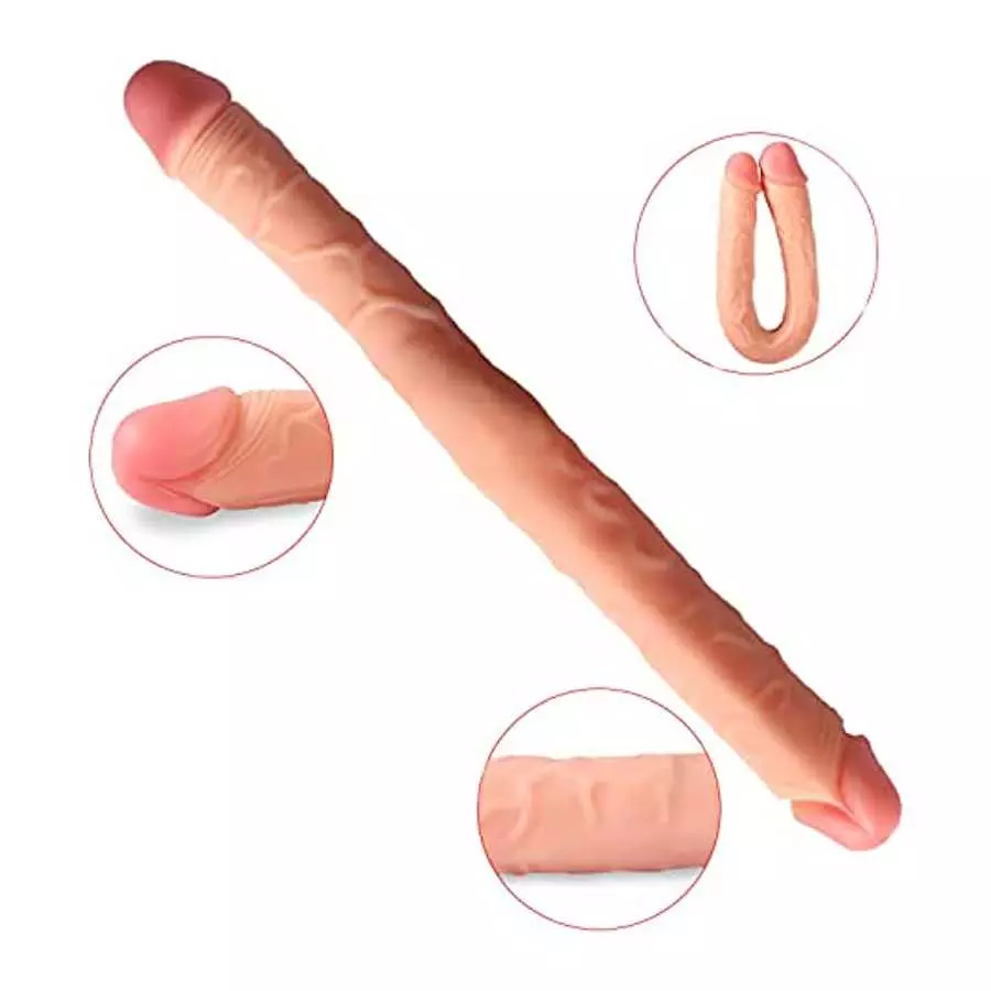 Extra Long Double-Ended Dildo, 15.7 Inch Realistic Double Sided Dildos for Women Flexible Double Header Adult Sex Toys