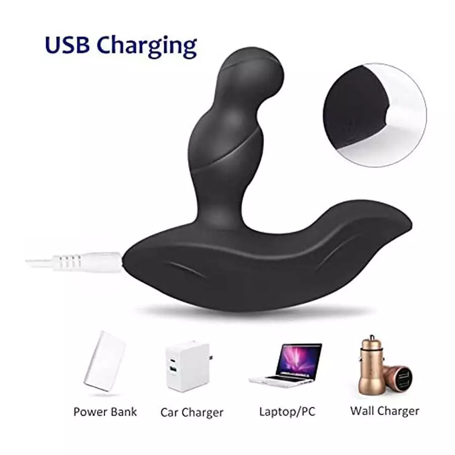 Prostate Vibrator for Men with 360 Degree Rotating Head Massage Anal Plug G Spot Clitoris for Couples