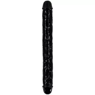 ABOOFAN Double Headed Dildos G Spot Dong Vaginal G- spot Anal Masturbation Toy for Female Women Toys ( Black L )