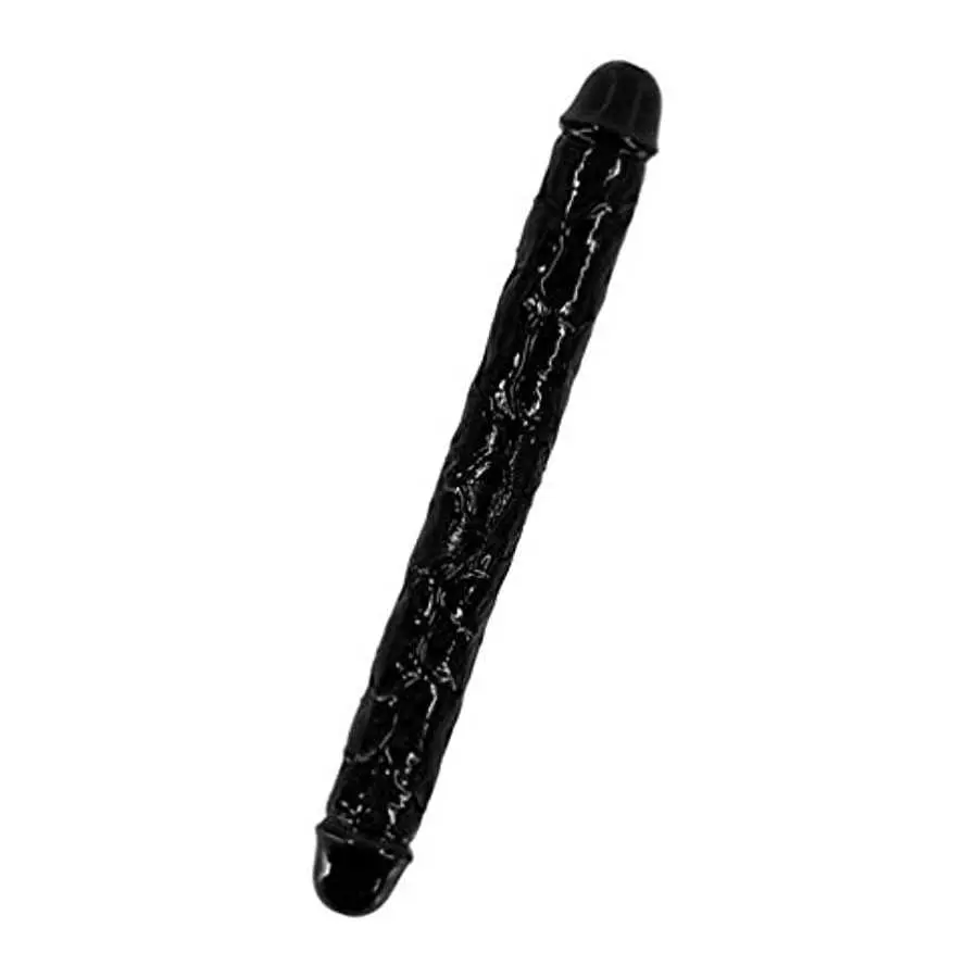 ABOOFAN Double Headed Dildos G Spot Dong Vaginal G- spot Anal Masturbation Toy for Female Women Toys ( Black L )