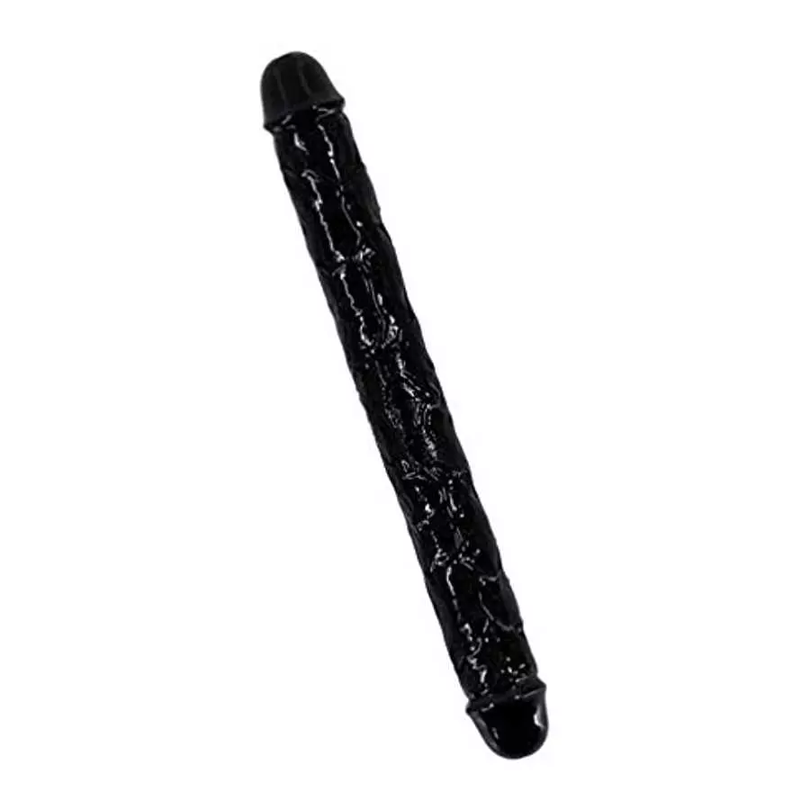 ABOOFAN Double Headed Dildos G Spot Dong Vaginal G- spot Anal Masturbation Toy for Female Women Toys ( Black L )