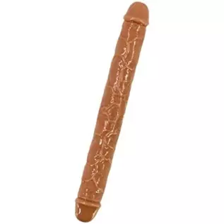 ABOOFAN Double Headed Dildos G Spot Dong Vaginal G- spot Anal Masturbation Toy for Female Women Toys ( Skin Color L )