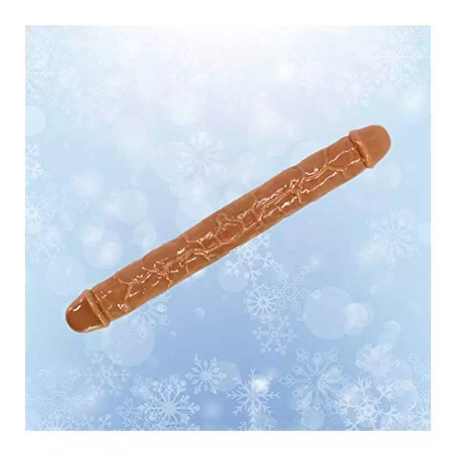 ABOOFAN Double Headed Dildos G Spot Dong Vaginal G- spot Anal Masturbation Toy for Female Women Toys ( Skin Color L )