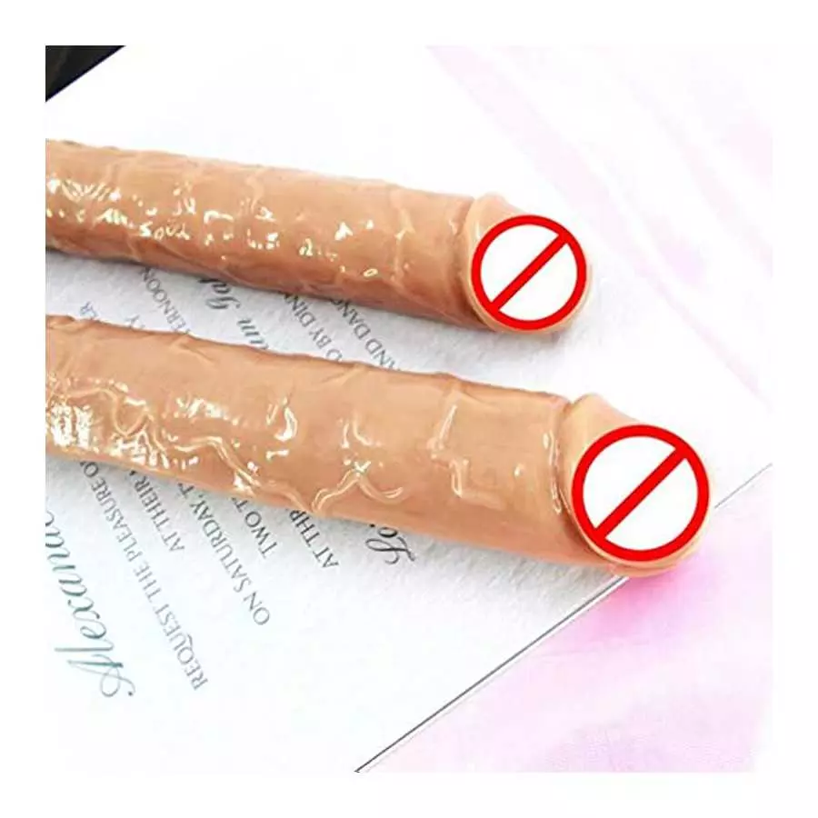 ABOOFAN Double Headed Dildos G Spot Dong Vaginal G- spot Anal Masturbation Toy for Female Women Toys ( Skin Color L )