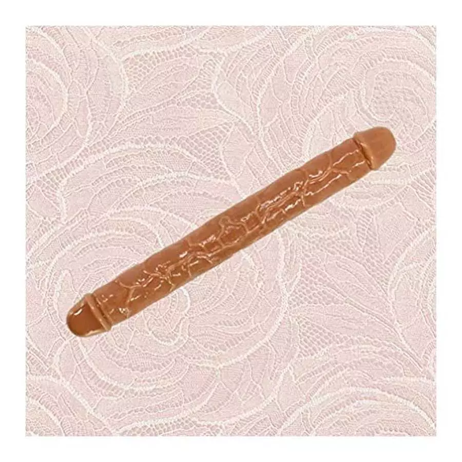 ABOOFAN Double Headed Dildos G Spot Dong Vaginal G- spot Anal Masturbation Toy for Female Women Toys ( Skin Color L )