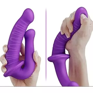 Double Head Dildo for Lesbian Couples Strapon Silicone Dildos Anal Vaginal Massage Double Ended Penetration Sex Toys for Woman P