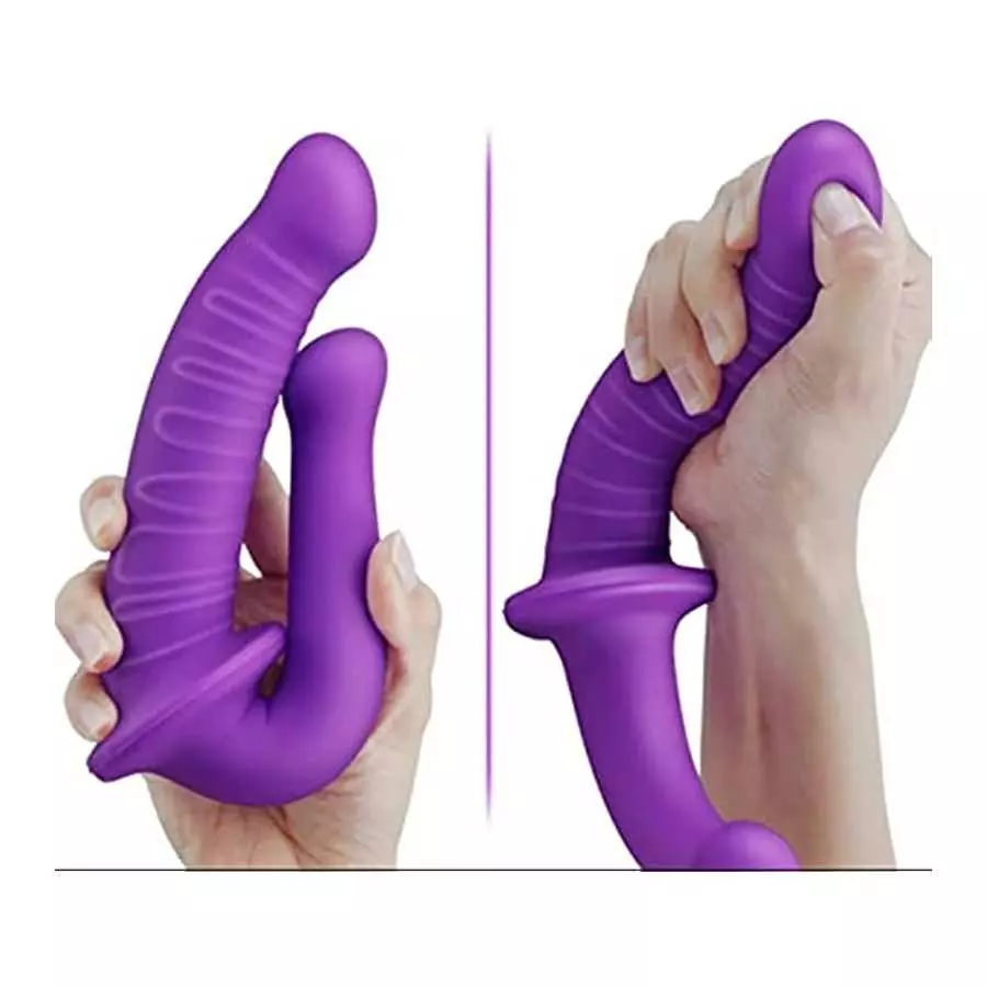 Double Head Dildo for Lesbian Couples Strapon Silicone Dildos Anal Vaginal Massage Double Ended Penetration Sex Toys for Woman P