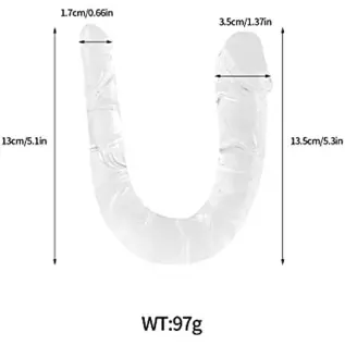 Small Double Dildo Crystal Jelly Realistic Anal Long Dildo Penis with Veins and Glans Adult Sex Toys for Women/Men/Lesbian (S) Small Double Dildo Crystal Jelly Realistic Anal Long Dildo Penis with Veins and Glans Adult Sex Toys for Women/Men/Lesbian (S)