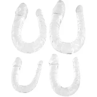 Small Double Dildo Crystal Jelly Realistic Anal Long Dildo Penis with Veins and Glans Adult Sex Toys for Women/Men/Lesbian (S) Small Double Dildo Crystal Jelly Realistic Anal Long Dildo Penis with Veins and Glans Adult Sex Toys for Women/Men/Lesbian (S)