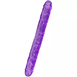 ABOOFAN Double Headed Dildos G Spot Dong Vaginal G- spot Anal Masturbation Toy for Female Women Toys ( Purple L )