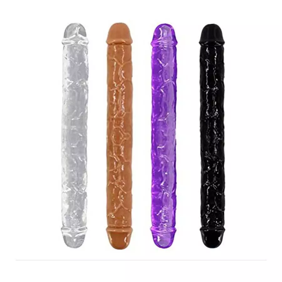 ABOOFAN Double Headed Dildos G Spot Dong Vaginal G- spot Anal Masturbation Toy for Female Women Toys ( Purple L )