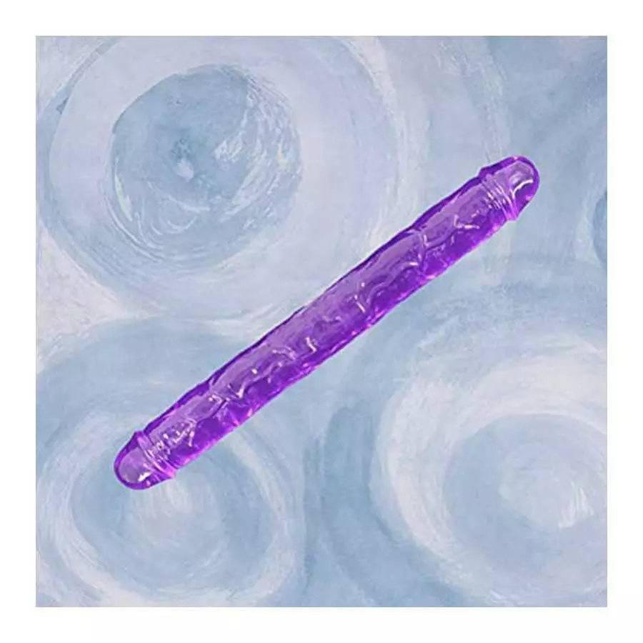 ABOOFAN Double Headed Dildos G Spot Dong Vaginal G- spot Anal Masturbation Toy for Female Women Toys ( Purple L )