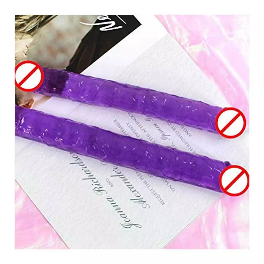 ABOOFAN Double Headed Dildos G Spot Dong Vaginal G- spot Anal Masturbation Toy for Female Women Toys ( Purple L )