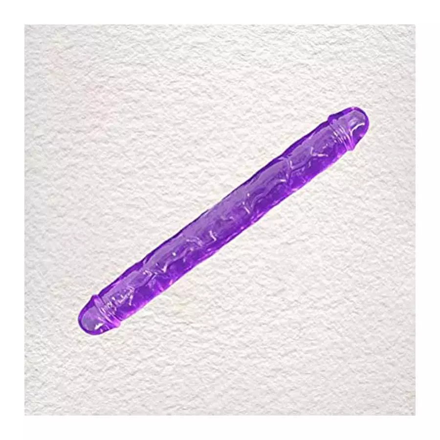 ABOOFAN Double Headed Dildos G Spot Dong Vaginal G- spot Anal Masturbation Toy for Female Women Toys ( Purple L )
