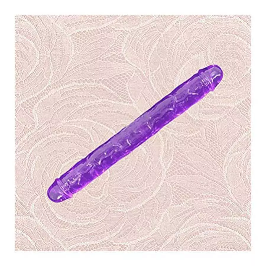 ABOOFAN Double Headed Dildos G Spot Dong Vaginal G- spot Anal Masturbation Toy for Female Women Toys ( Purple L )