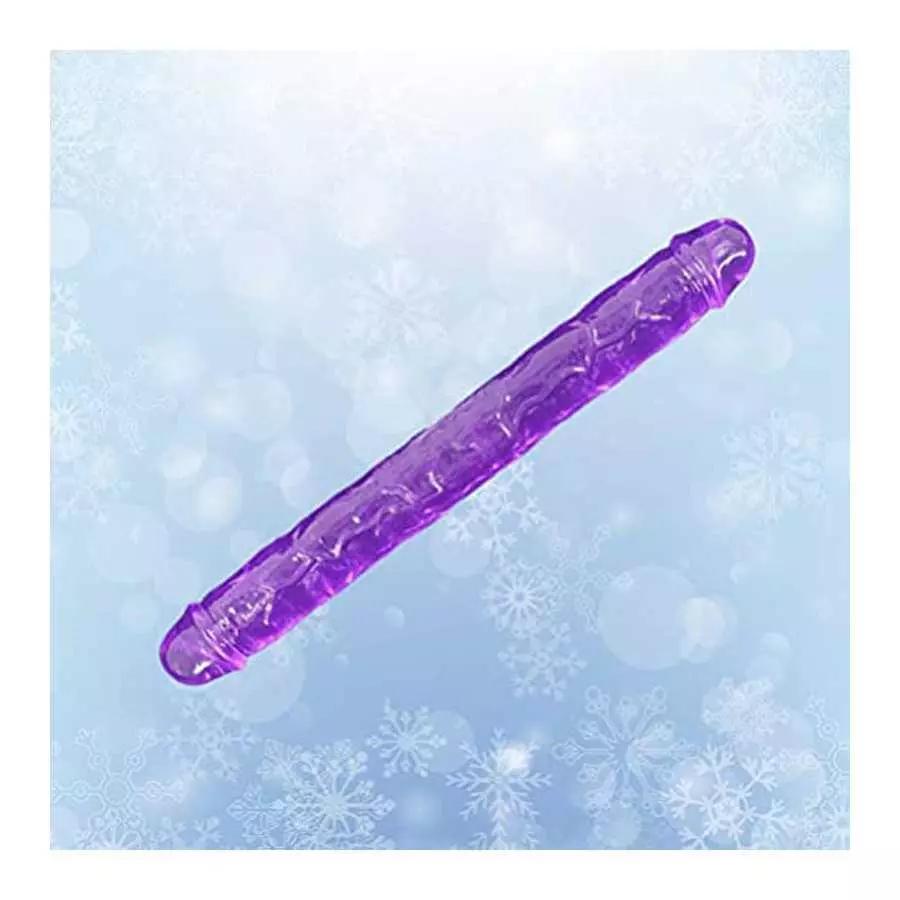 ABOOFAN Double Headed Dildos G Spot Dong Vaginal G- spot Anal Masturbation Toy for Female Women Toys ( Purple L )
